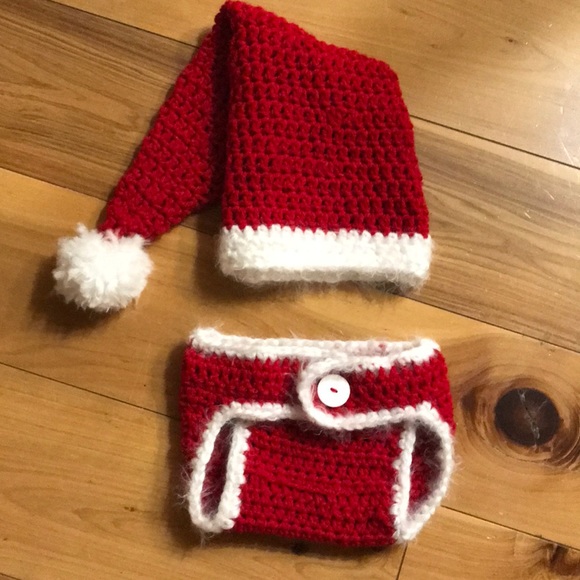 homemade Other - Santa baby crocheted hat & diaper cover